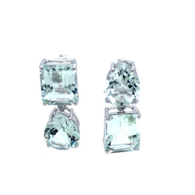 Green Amethyst Pendant Earrings