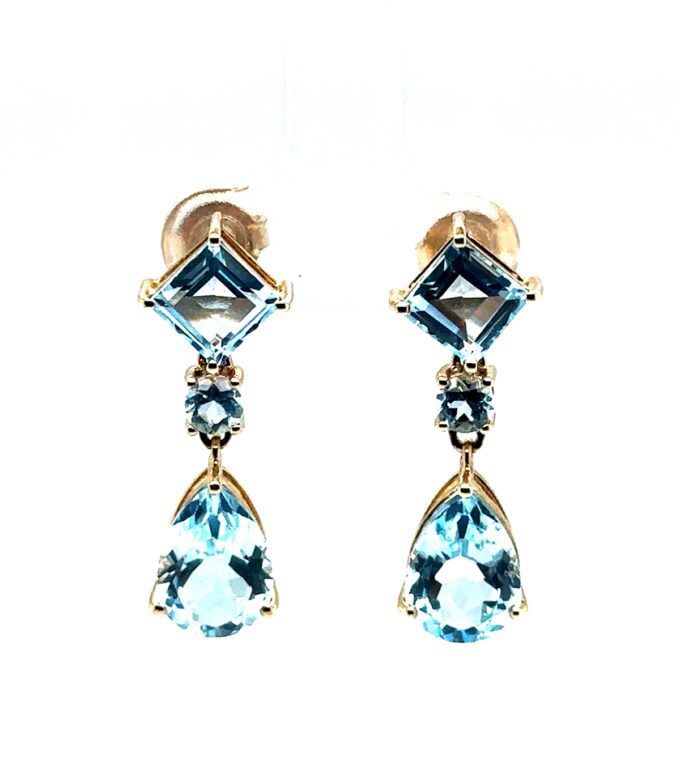 Blue Topaz Pendant Earrings