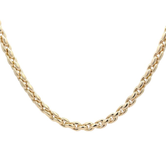 9ct Yellow Gold 6.3mm Rounded Marquise Link Necklace 45cm