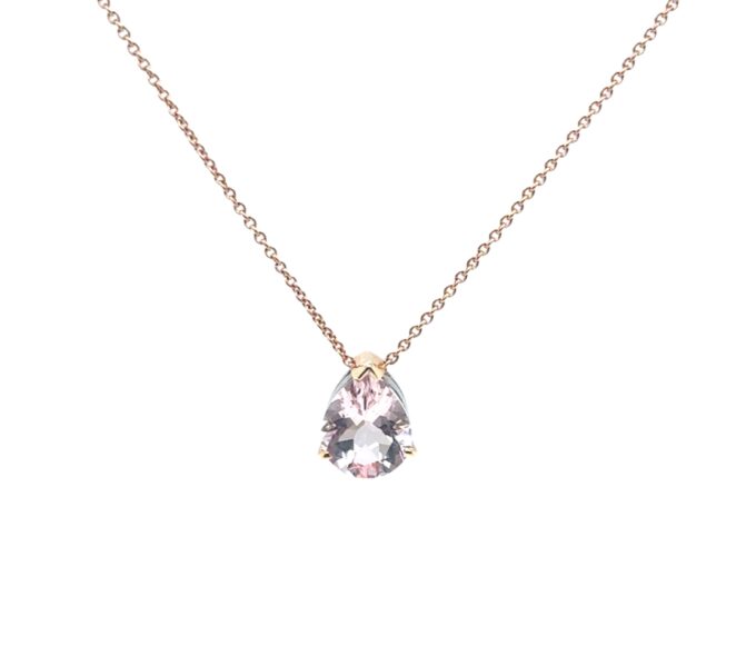9ct rose gold teardrop Morganite Pendant