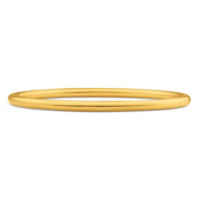 9ct Yellow Gold Silver Filled 4mm Golf Bangle
